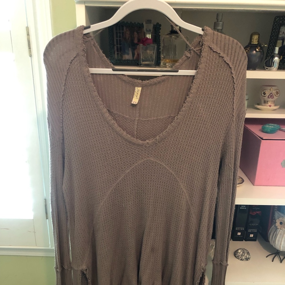 Free People Waffle Shirt